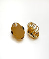 Large Golden Croissant Earrings