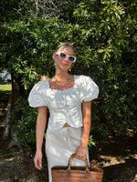 Eliza White Scalloped Blouse
