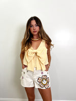 Retro Smile Flower Shorts