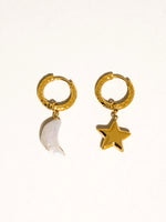 Midnight Hoop & Charm Earrings