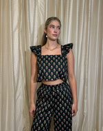 Black Floral Pant Set