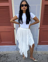 White Asymmetrical Maxi Skirt