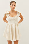 Ivory Jacquard Bow Dress