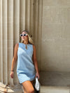 Ella Blue Sequin Shift Dress