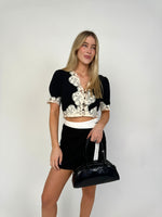 Black Contrast Wrap Skort