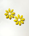 Yellow Retro Flower Earrings