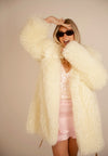 Ivory Bamboo Faux Fur Coat