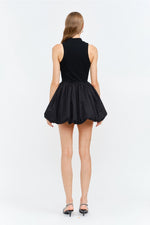 Black Mock Neck Bubble Dress