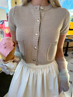 Milly Taupe Short Sleeve Cardi