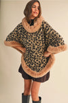 Leopard Fur Trimmed Poncho