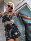 Celestial Black Tulle Sheer Dress