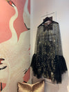 Celestial Black Tulle Sheer Dress
