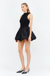 Black Mock Neck Bubble Dress