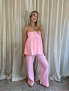 Pink Smocked Gauze Pants