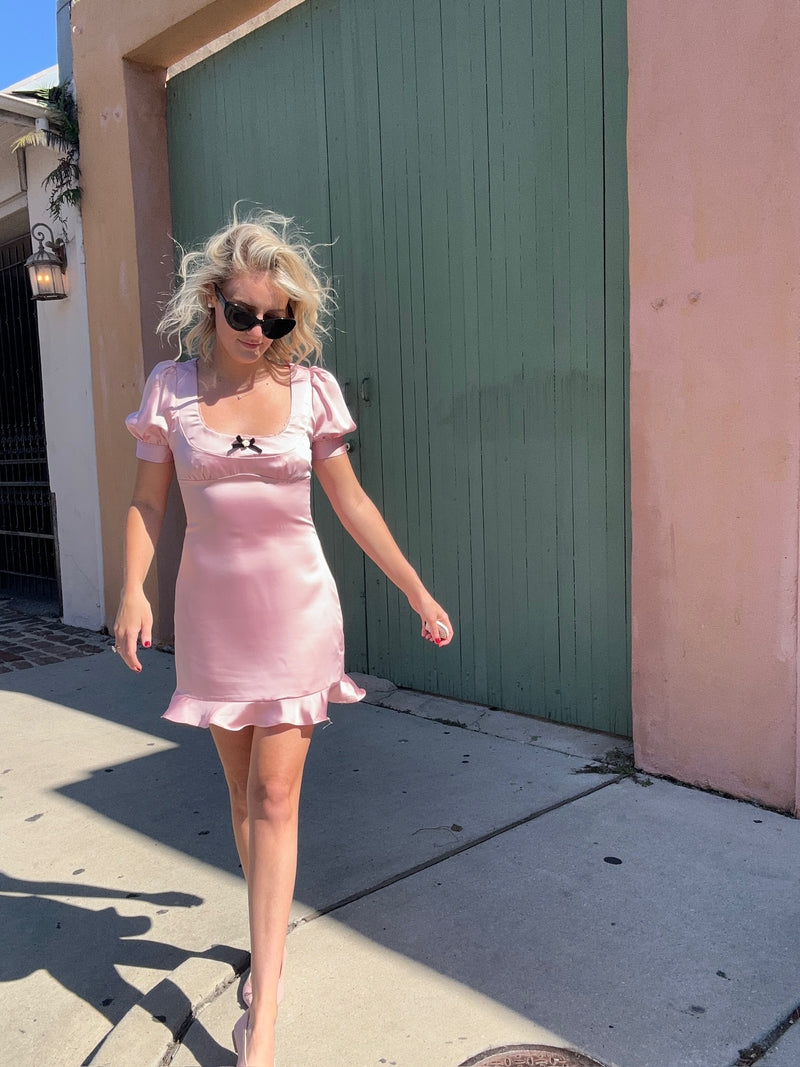 Sabrina Pink Babydoll Dress