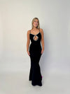 Black Fitted Rhinestone Gown