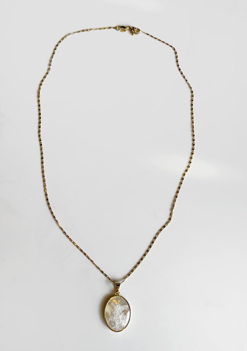 Saint Michael Pearlized Necklace