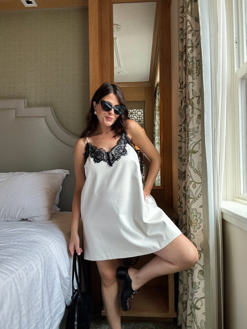 Reagan White Faux Leather Dress
