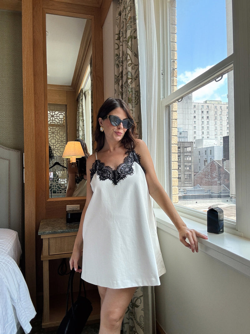 Reagan White Faux Leather Dress