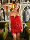 Red Fringe Sequin Dress