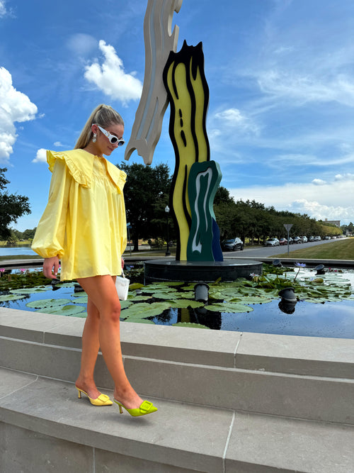 Yellow Collared Tunic Dress