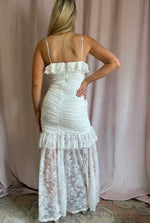 White Lace Rosette Gown