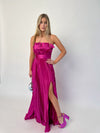 Magenta Pleated Gown