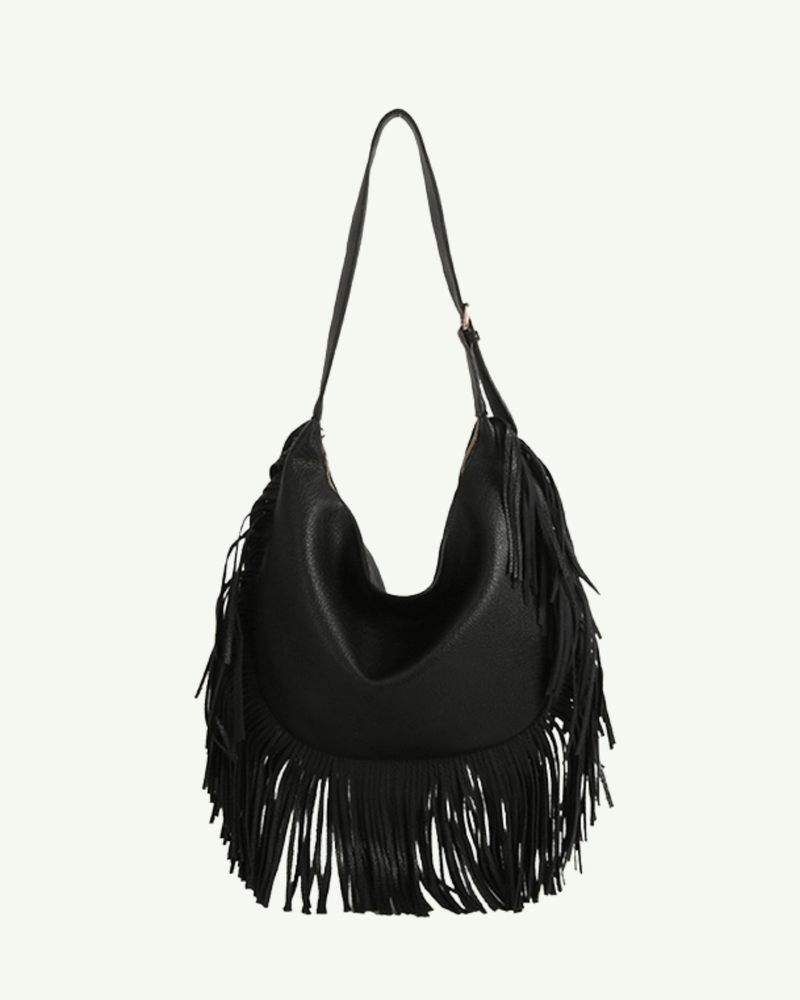 Black Fringe Shoulder Bag