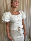 Eliza White Scalloped Blouse