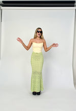 Matcha Crochet Maxi Skirt