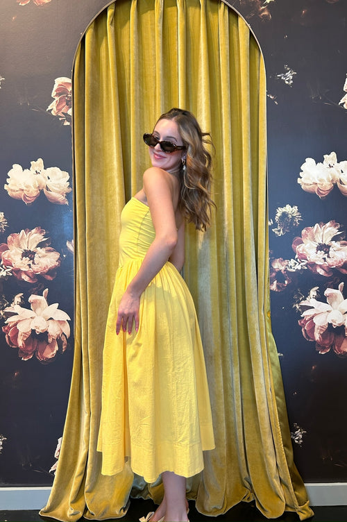 Saffron Strapless Midi Dress