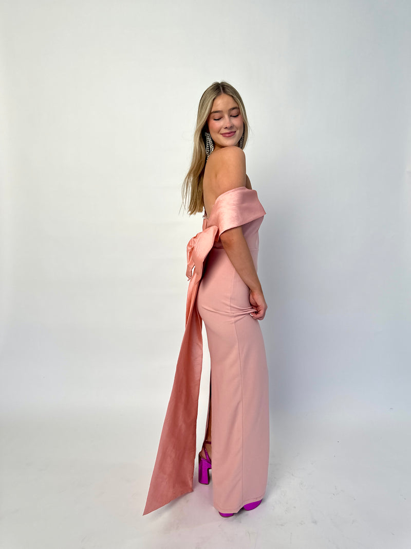 Blush Bow Back Gown