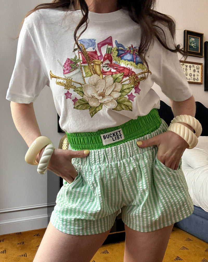 Green Seersucker Boxer Shorts