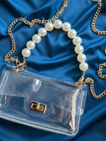 Pearl Handled Clear Purse