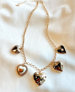 Flower Heart Charm Necklace