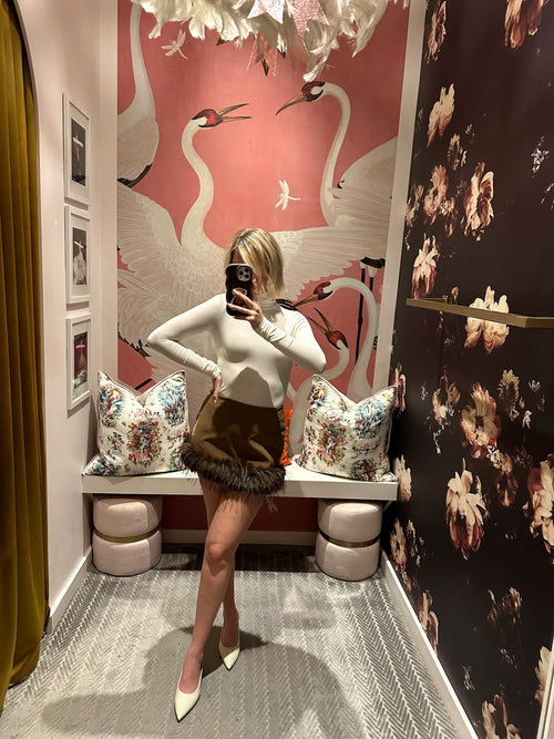 Java Faux Fur Mini Skirt