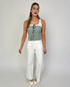 McKenna Green Striped Top