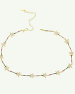 Rainbow Rhinestone Star Necklace