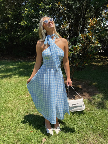 Claudette Gingham Midi Dress – Au Darling