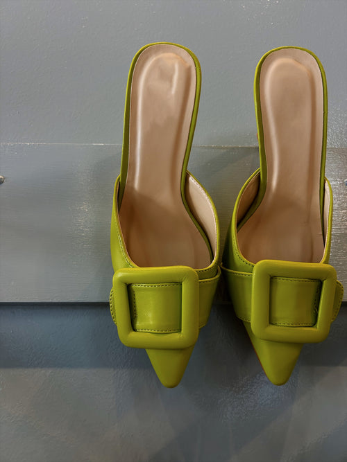 Martini Green Mules