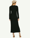 Black Ribbed Knit Maxi Dress