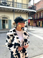 Cow Printed Long Coat