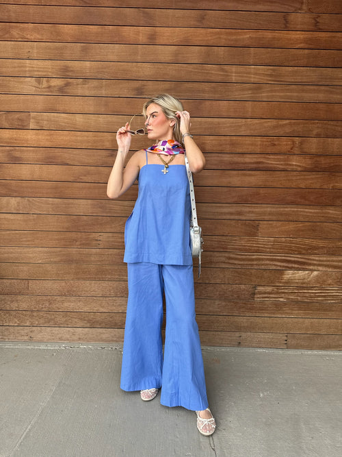 Emma Blue Cotton Tunic Set