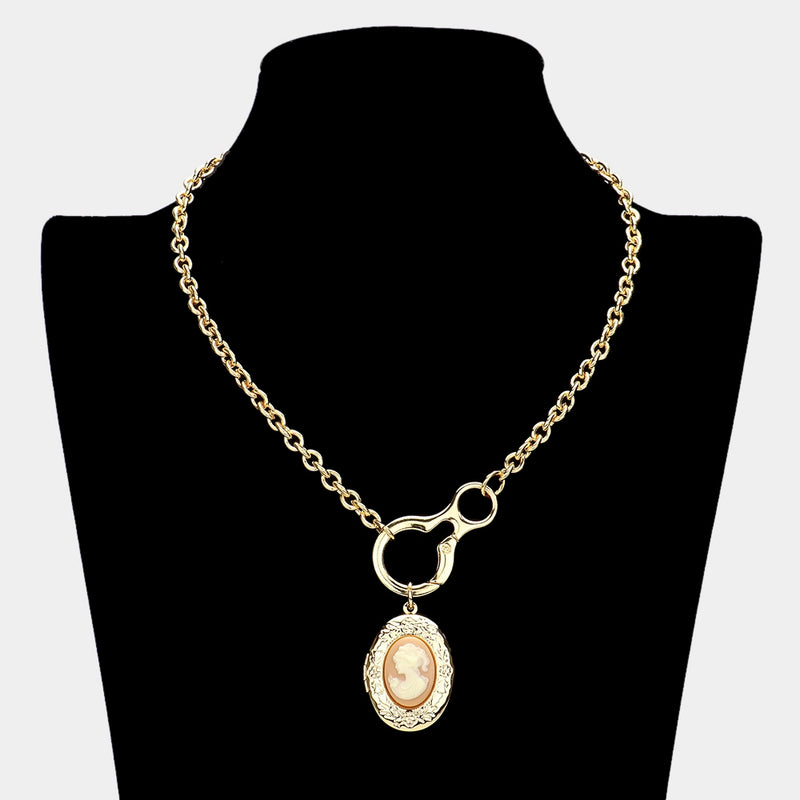 Golden Cameo Necklace