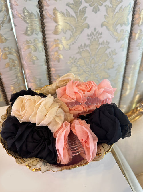 Tulle Rosette Claw Clip