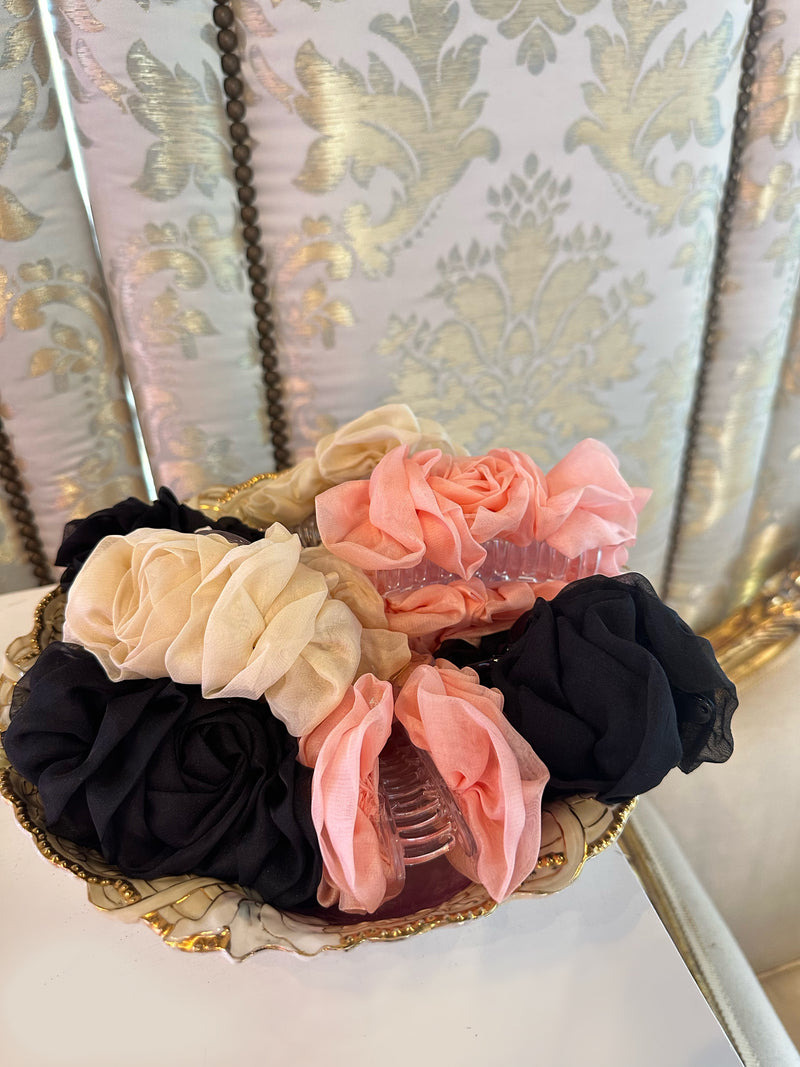 Tulle Rosette Claw Clip