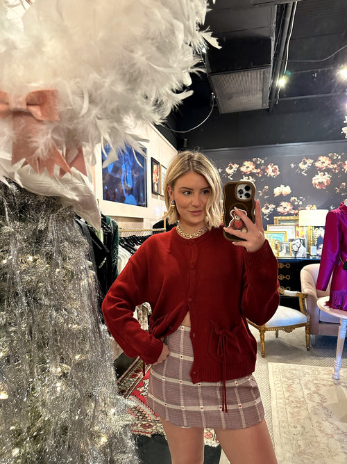 Cranberry Cardigan Sweater