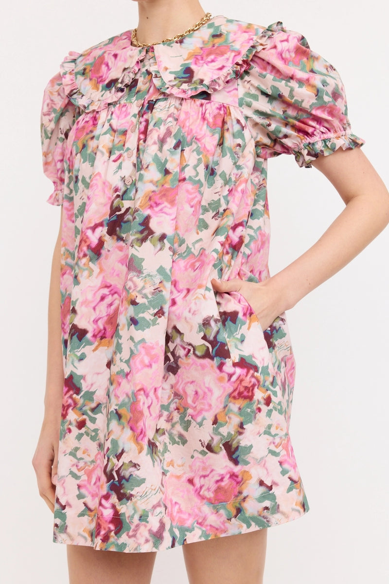 Fuchsia Floral Babydoll Dress