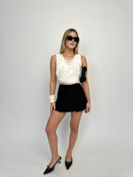 White Rose Leather Top