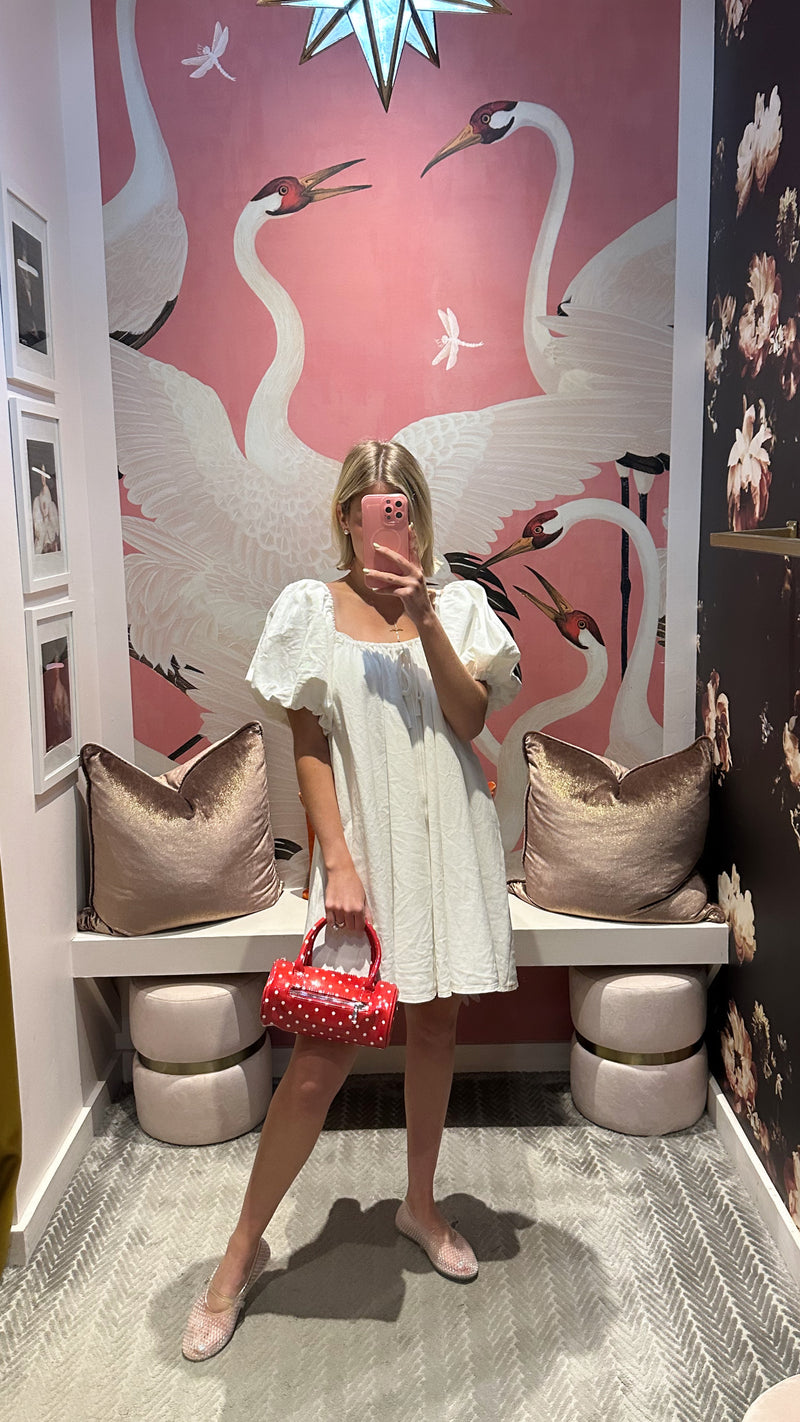 White Denim Babydoll Dress